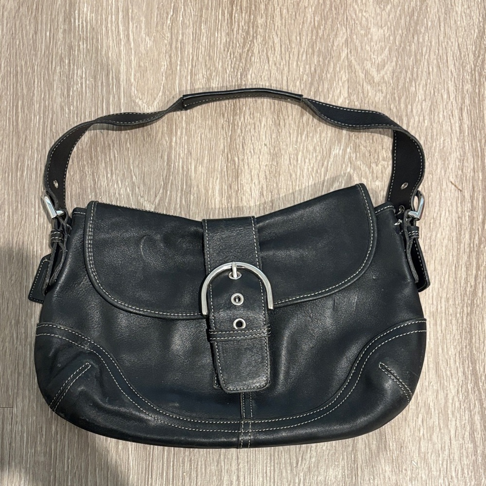 Coach Black Leather Shoulder Bag